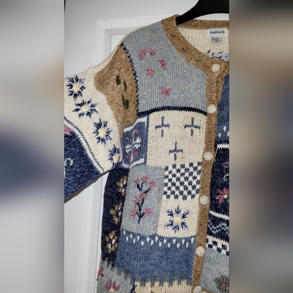 Vintage 90s Flower Bon Worth Cardigan Sweater - Picture 7 of 11
